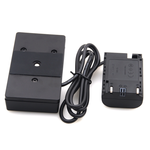 Canon LP-E6 full decoding Dummy battery +NP-L Series F970 battery plate adapter (straight cable)