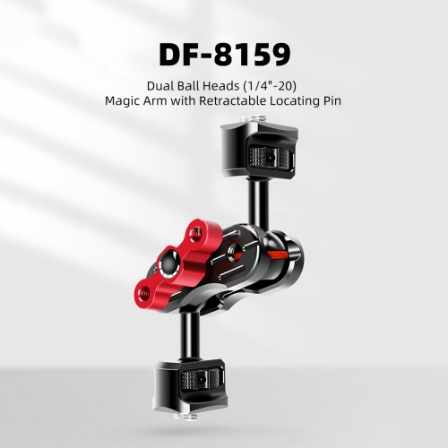 Dual Ball Heads (1/4"-20) Magic Arm with Retractable Locating Pin
